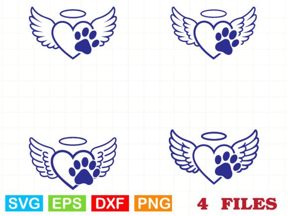 Angel Heart Paw Print SVG