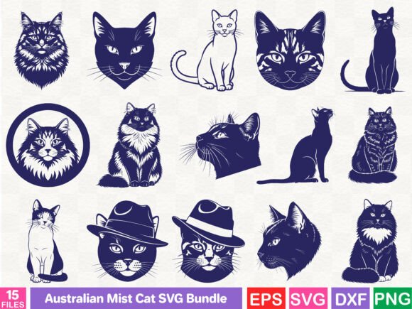 Australian Mist Cat SVG Bundle