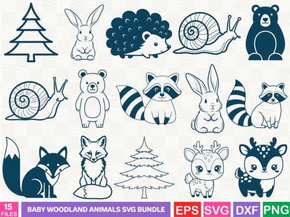 Baby Woodland Animals SVG Bundle