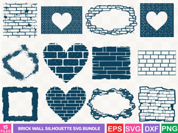 Brick Wall Silhouette SVG Bundle