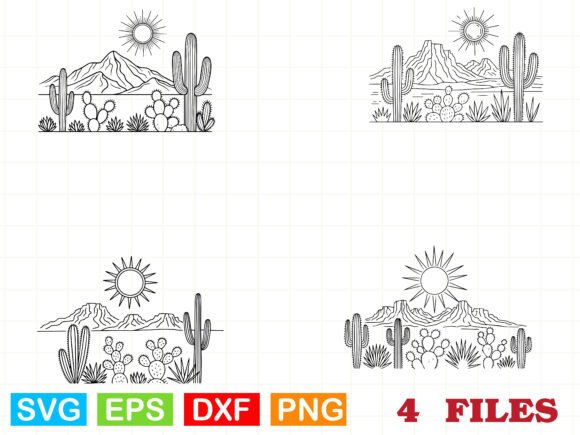 Cactus SVG File, Desert Scene SVG