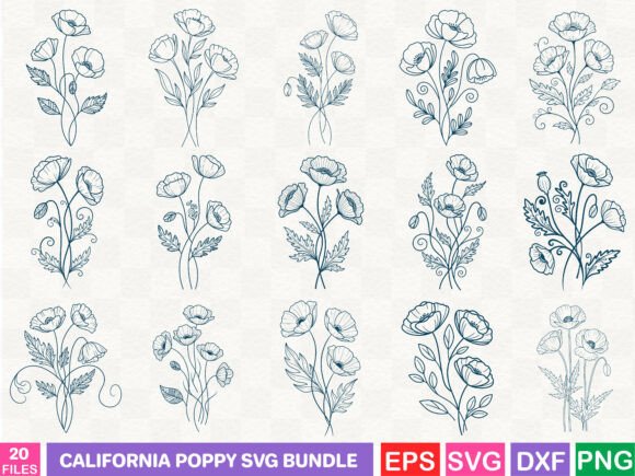 California Poppy SVG Bundle