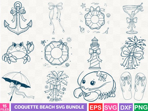 Coquette Beach SVG Bundle