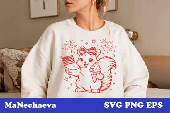 Cute 4th of July Animal Squirrel SVG