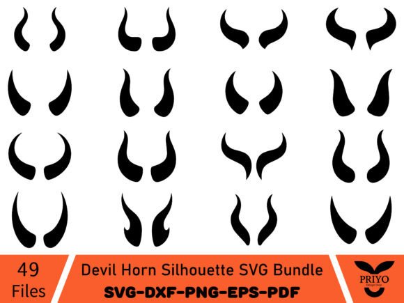 Devil Horn Silhouette SVG Bundle