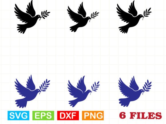 Flying Dove with Olive Branch SVG