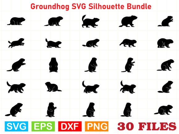 Groundhog SVG Silhouette Bundle