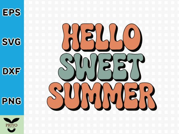 Hello Sweet Summer T-shirt Design SVG