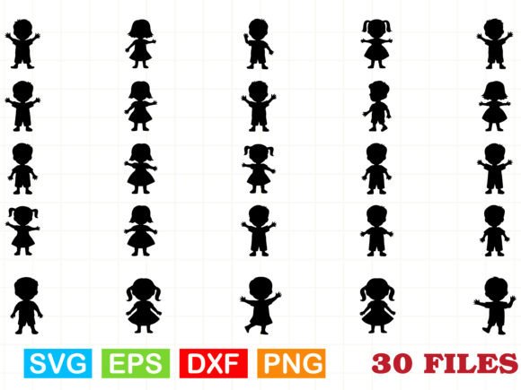 Kids Silhouette SVG Bundle