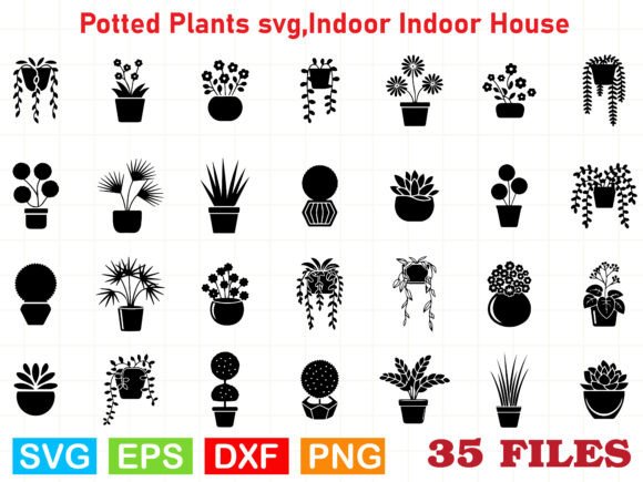 Potted Plants SVG: Indoor House Design