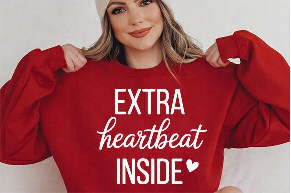 Pregnancy SVG, Extra Heartbeat Inside SV