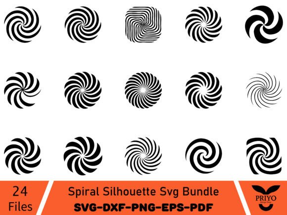 Spiral Silhouette SVG Bundle
