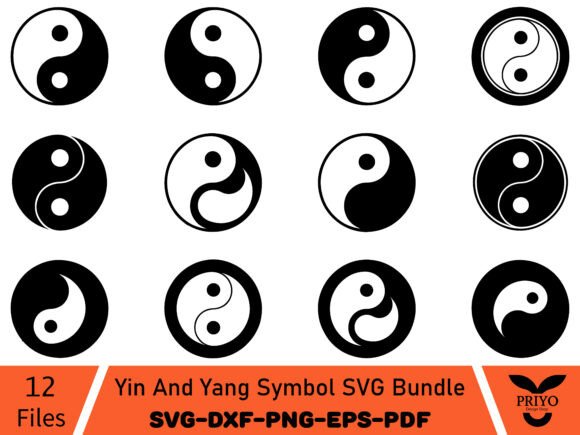 Yin and Yang Symbol SVG Bundle